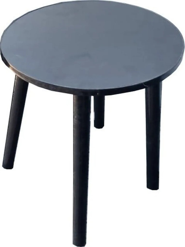 Masuta cafea rotunda HouseXL® Black Coffee Table, Din MDF, Diametru 35 cm, Pentru living si terasa, Inaltime 36 cm, Negru