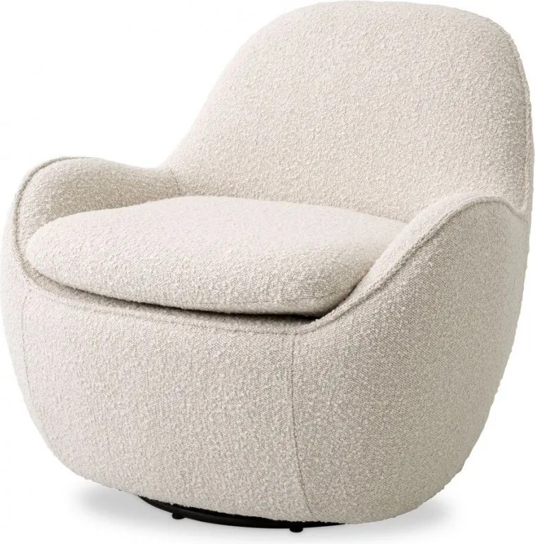 Fotoliu pivotant design elegant Cupido, boucle crem 115676 HZ