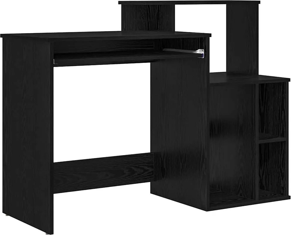 vidaXL Birou cu sertar Stejar Negru 120,5 x 44 x 88,5 cm Lemn compozit