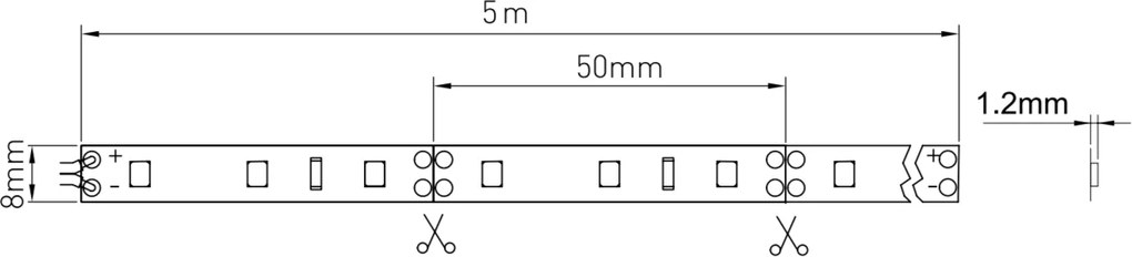 Bandă LED Flash GTV pentru mobilier, lumină rece, 60 LED m, 290 lm m, 3,7 W m, 12V, IP65, 5 m Alb rece, 3.7 W/m, 12 V, LED Flash, 290 lm/m, 8 mm