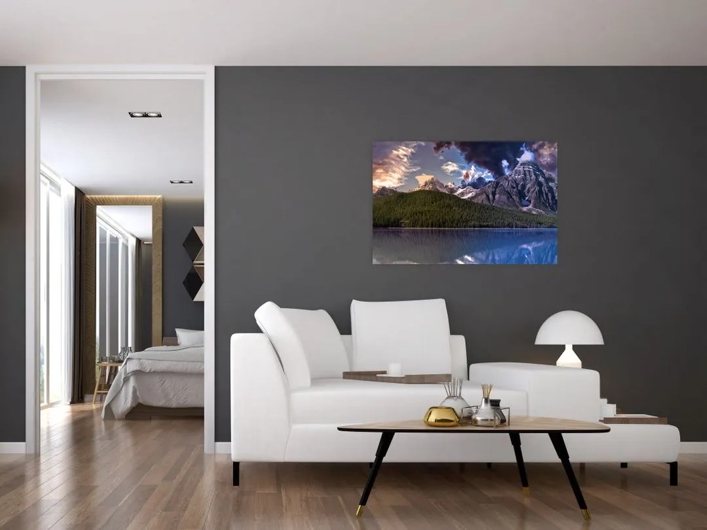 Tablou cu lac și munți (90x60 cm)