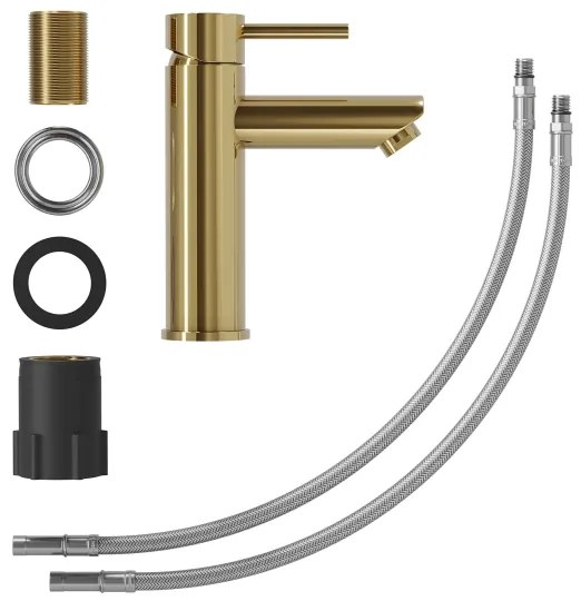 Baterie de lavoar BATH DELUXE 28-017-03-64-02 RINGSTED 17,8 cm alamă lucioasă