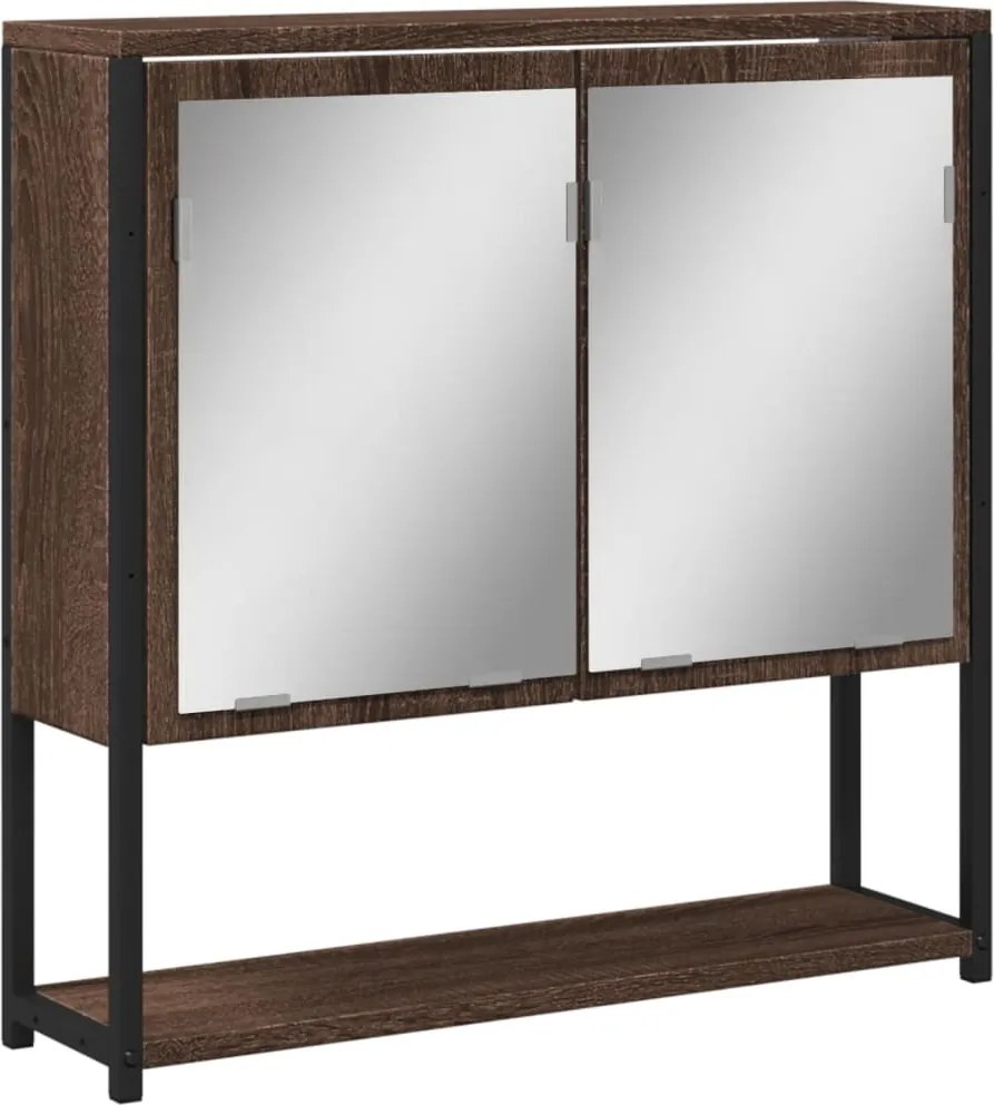 vidaXL Dulap de baie cu oglindă stejar maro 60x16x60 cm lemn compozit