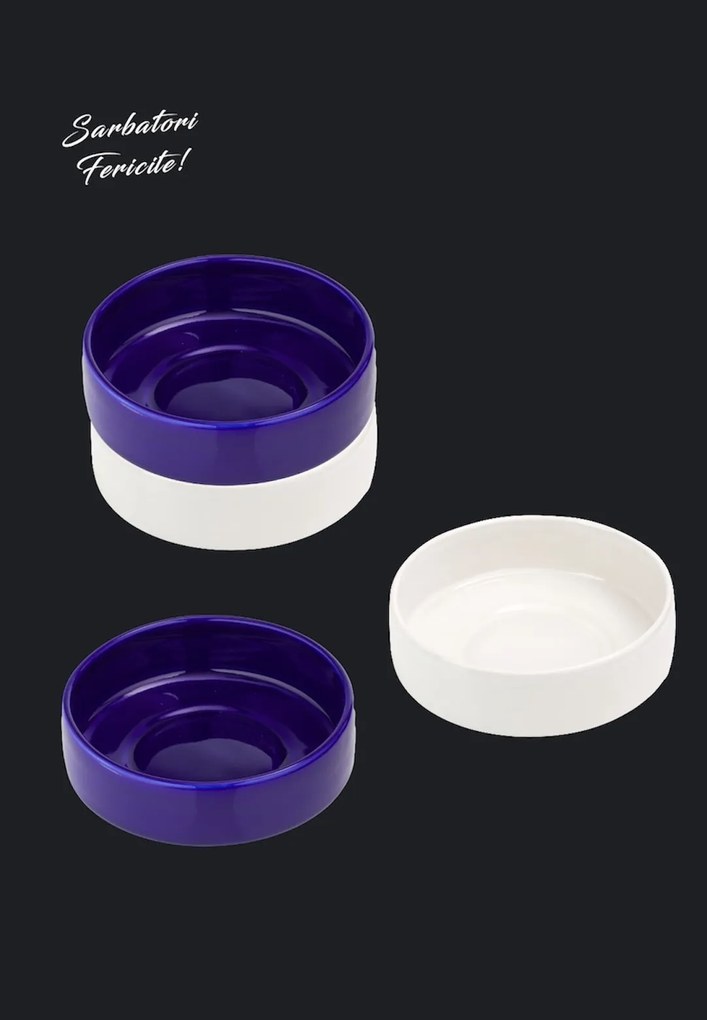 Set Cadou 4 Boluri Japan (2 Boluri Alb Casablanca 400ml + 2 Boluri Arhitect Cobalt 400ml)