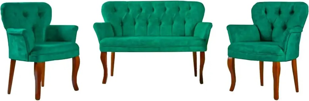 Set canapea 2 locuri cu 1 fotoliu, Cafe ,verde