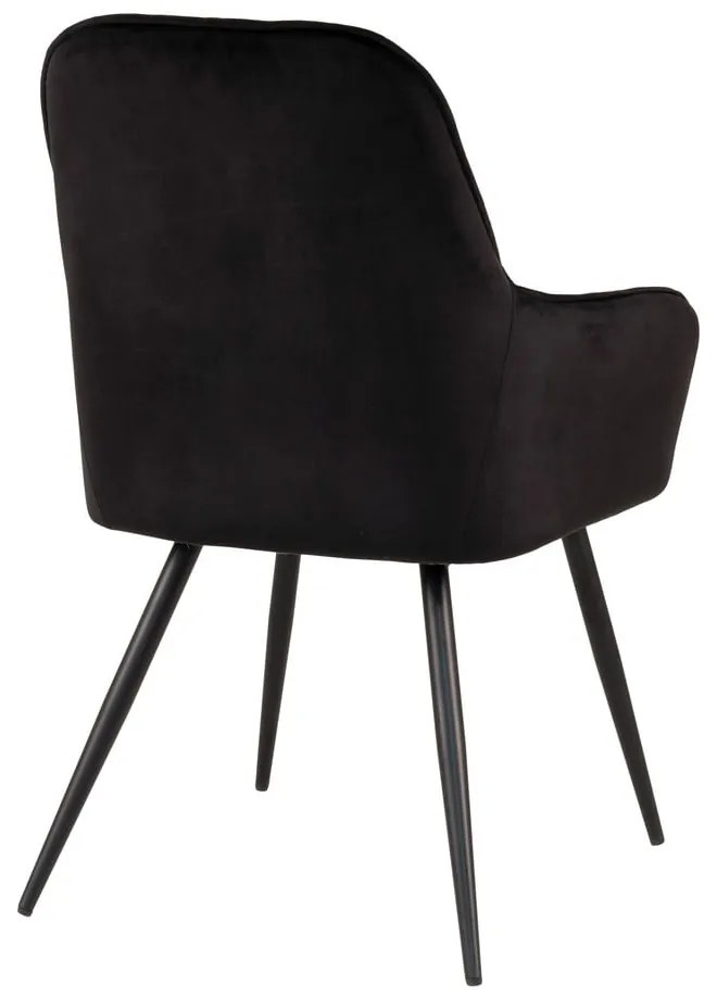 Set de scaune de sufragerie negru cu cotiere 2 buc. tapițat Harbo – House Nordic