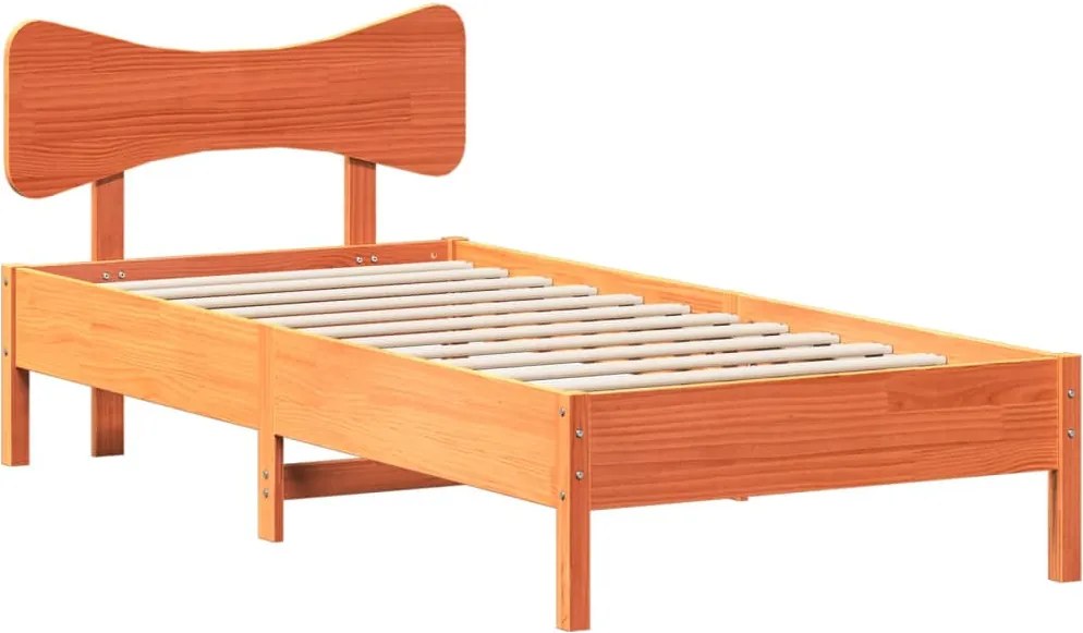 vidaXL Cadru pat fără saltea, maro ceruit, 90x190 cm, lemn masiv pin