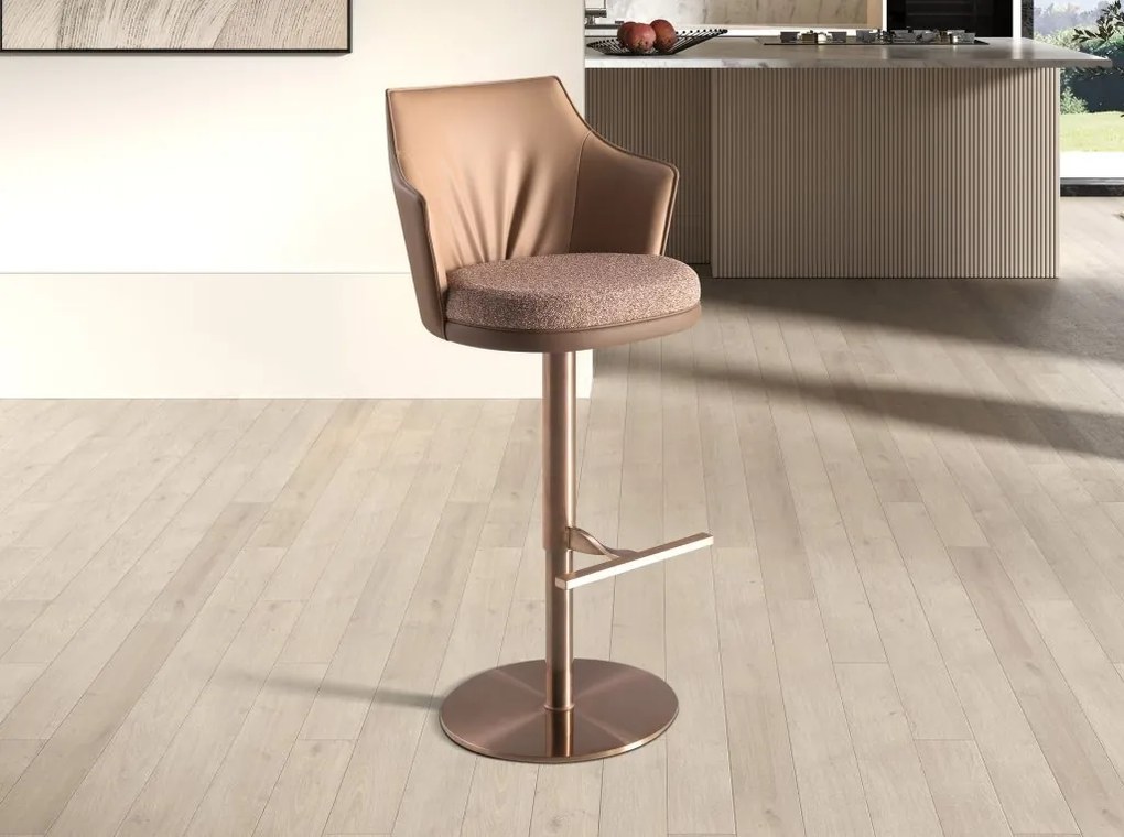 Scaun de bar pivotant cu inaltime reglabila Stool maro