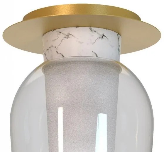 Plafoniera design modern Nora auriu/ marmura alba