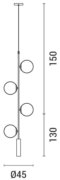 Lustră pe cablu 4xE27/10W/230V auriu