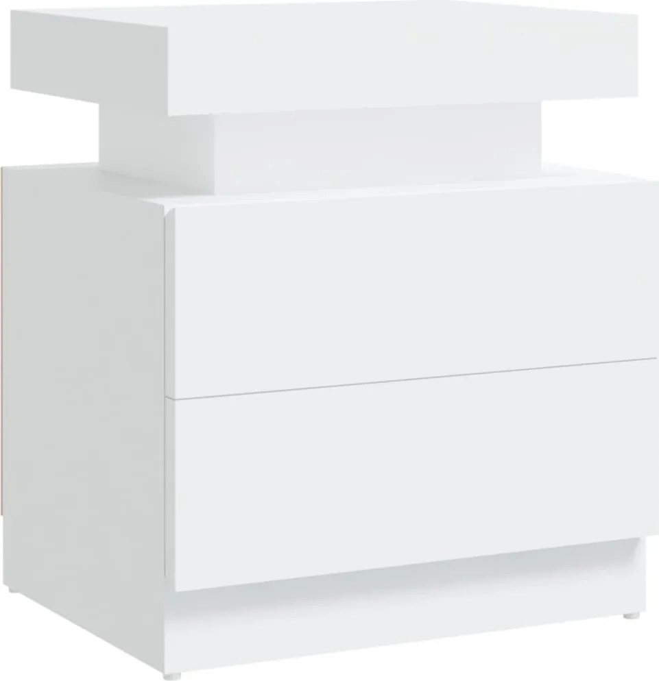 vidaXL Dulap noptieră, alb, 45x35x52 cm, lemn prelucrat