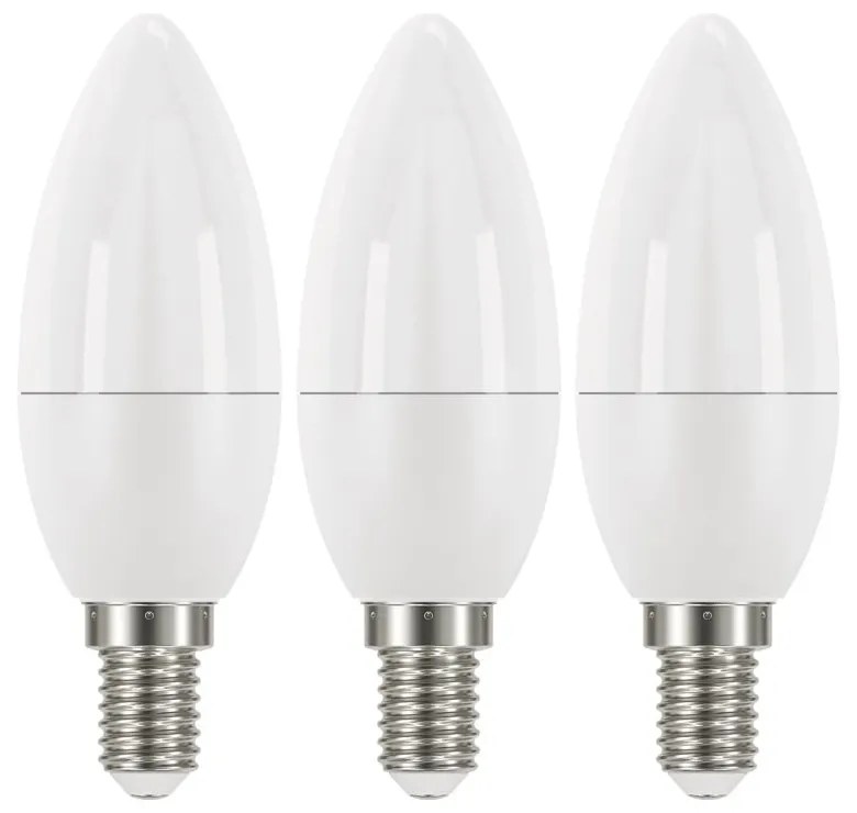 Set 3 becuri cu LED EMOS Classic Candle Neutral White, 5W E14