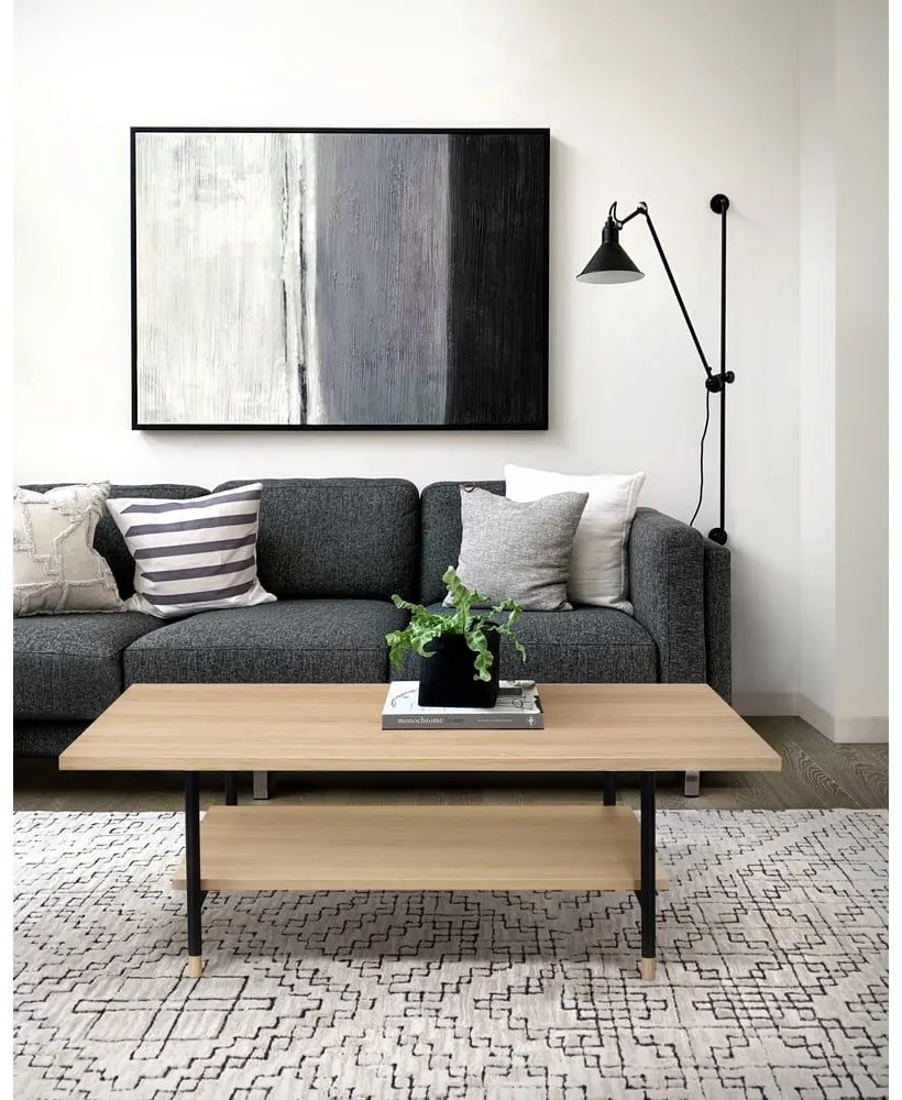 Măsuță de cafea în culoare naturală cu blat cu aspect de lemn de stejar 60x120 cm Jugend – Woodman