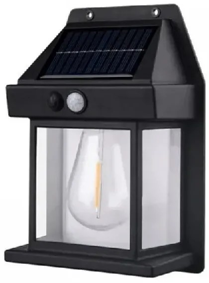 Solar Interaction 888 Lampă solară de perete pentru grădină - neagră