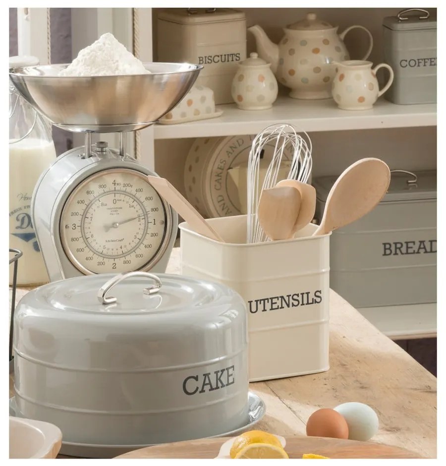 Vas metalic pentru ustensile de bucătărie Kitchen Craft Living Nostalgia, crem