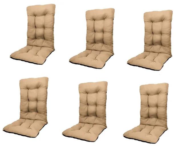 Set Perne pentru scaun de gradina sau sezlong, 48x48x75cm, culoare bej, 6 buc/set