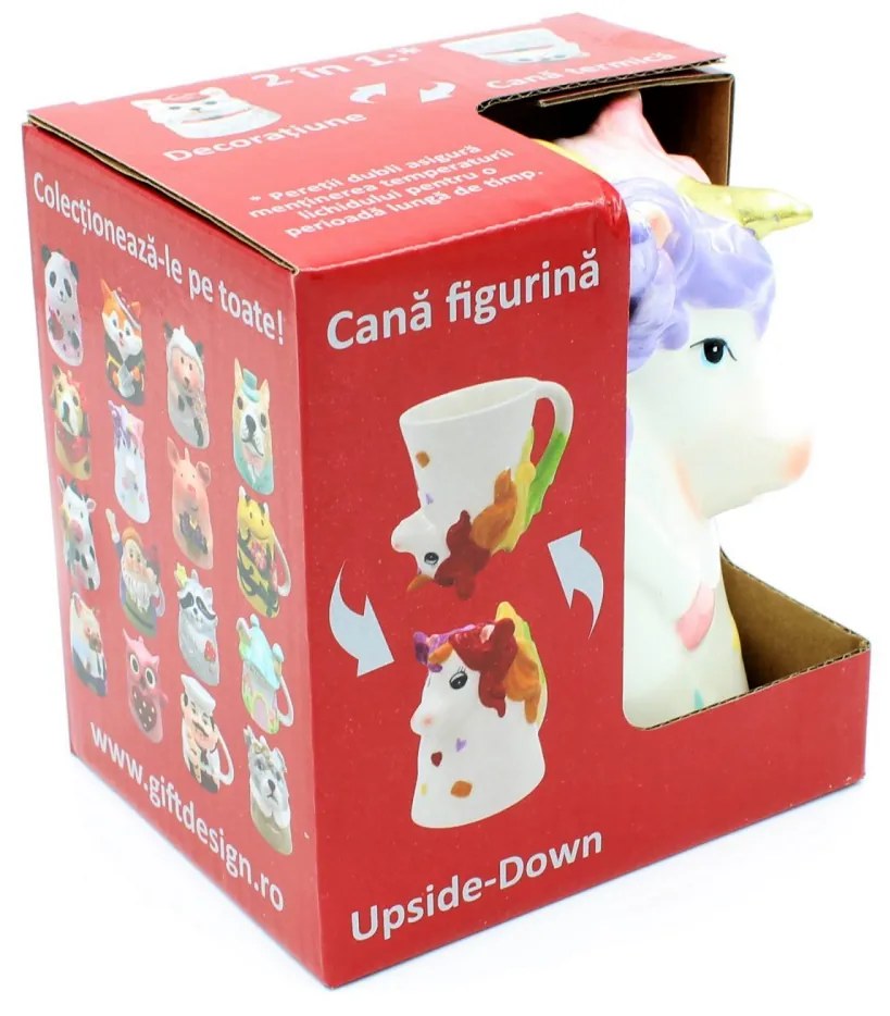 Cană figurină upside-down "Unicorn cu steluțe"