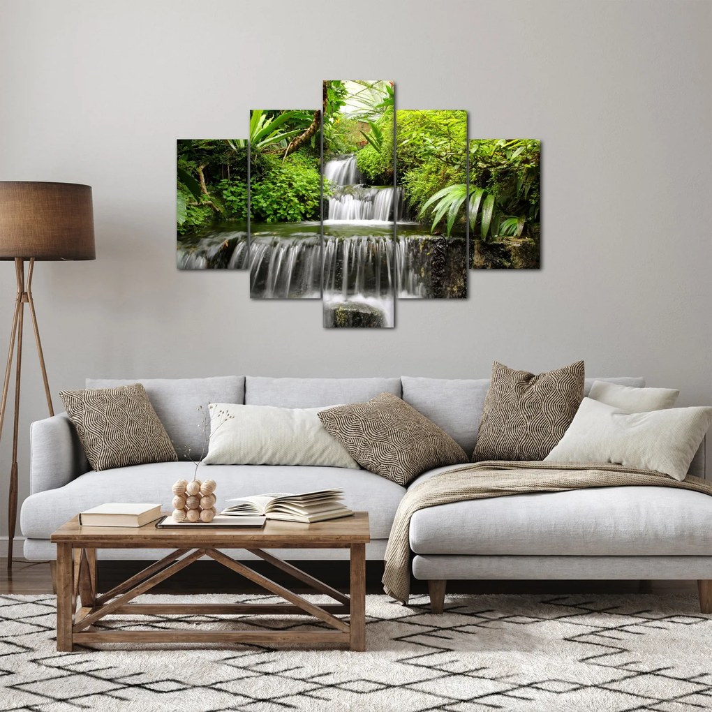Tablou - Cascadă în pădurea tropicală (150x105 cm)