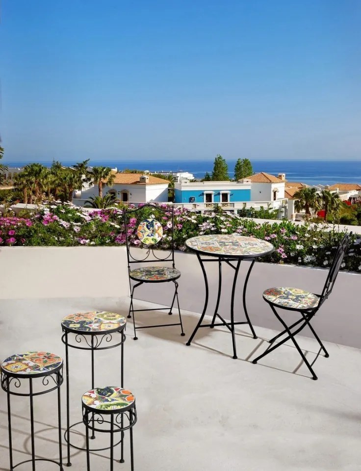 Masa de cafea pentru exterior multicolora din ceramica si metal, ∅ 60 cm, Paloma Bizzotto