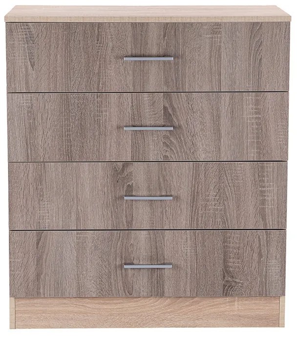 Comodă Miami cu 4 sertare 80x92 cm stejar York-stejar Sonoma