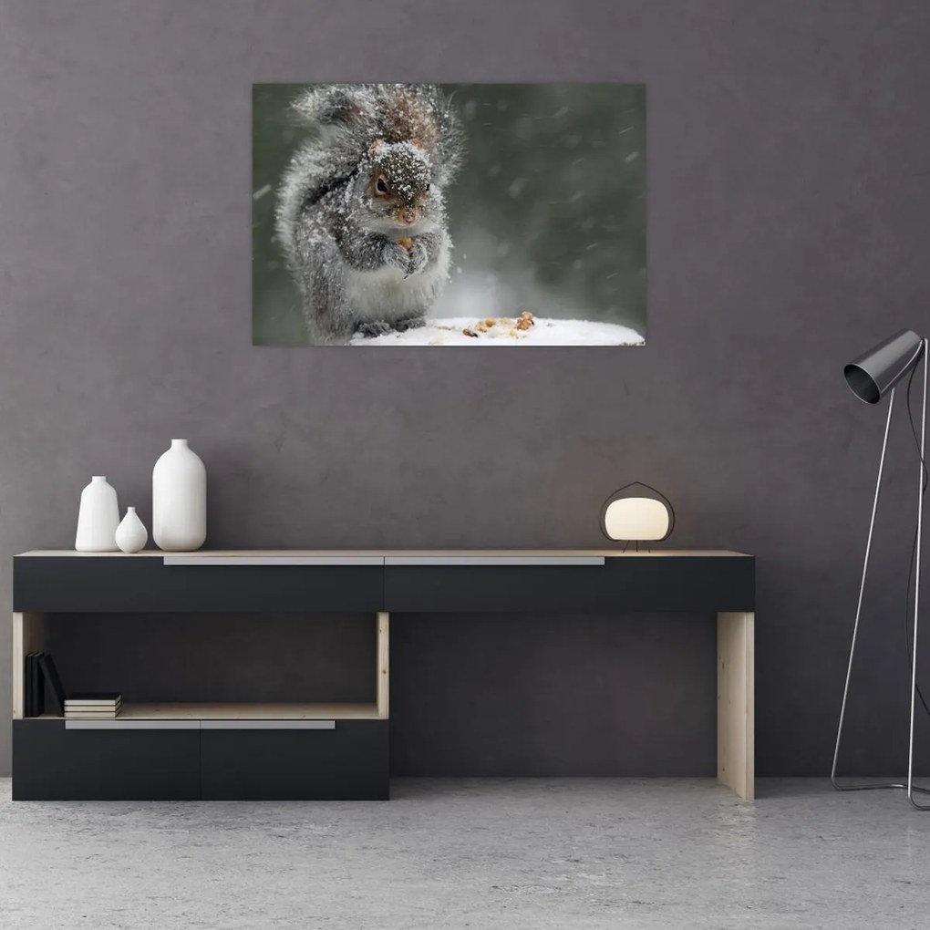 Tablou - Veveriță iarna (90x60 cm)