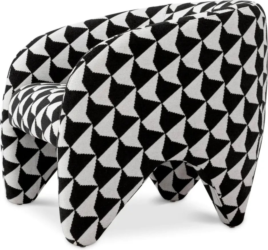 Fotoliu elegant design LUX Toledo, Zenith alb/ negru