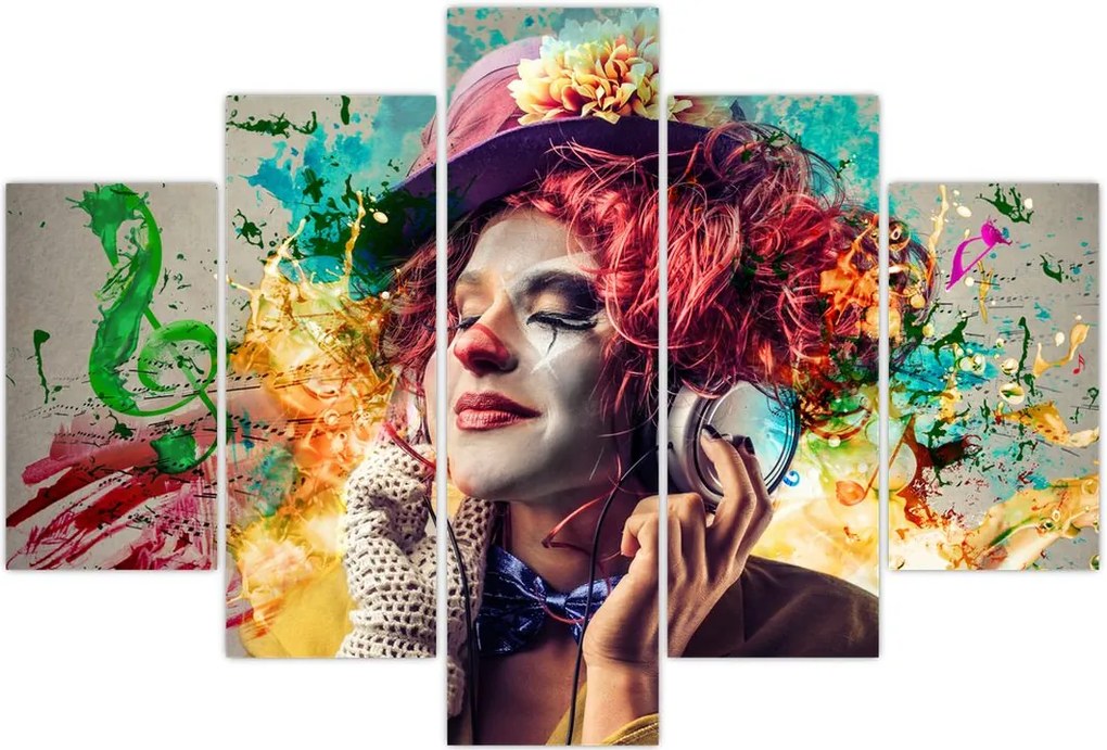 Tablou - Artista cu căști (150x105 cm)