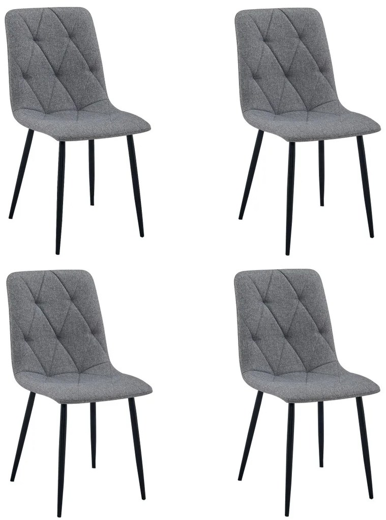 Scaun dining LIBRA gri cu picioare negre