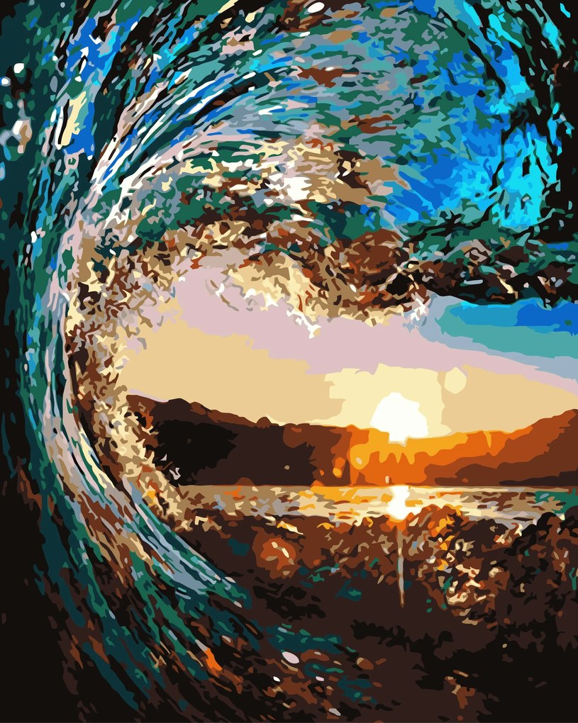 Pictura pe numere cu un cadru "În valuri" 50x40 cm