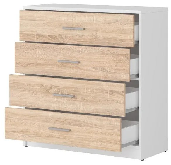 Comodă Nepo Plus 7 (alb + stejar sonoma) . 1098306