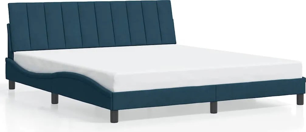 vidaXL Cadru de pat fără saltea, Hanko, albastru, 180x200 cm, catifea