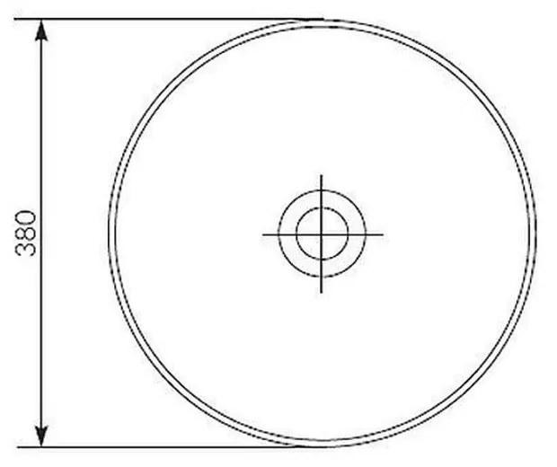 Lavoar pe blat alb 38 cm, rotund, Cersanit Crea