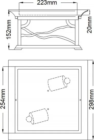 Quintiesse QN-MORRIS-F - Plafonieră de exterior MORRIS 2xE27/60W/230V IP44 bronz