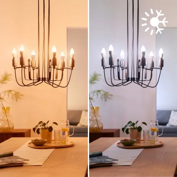 Set de 4 becuri LED RGB dimabile Philips SMART C37 E14/4,9W/230V 2200-6500K