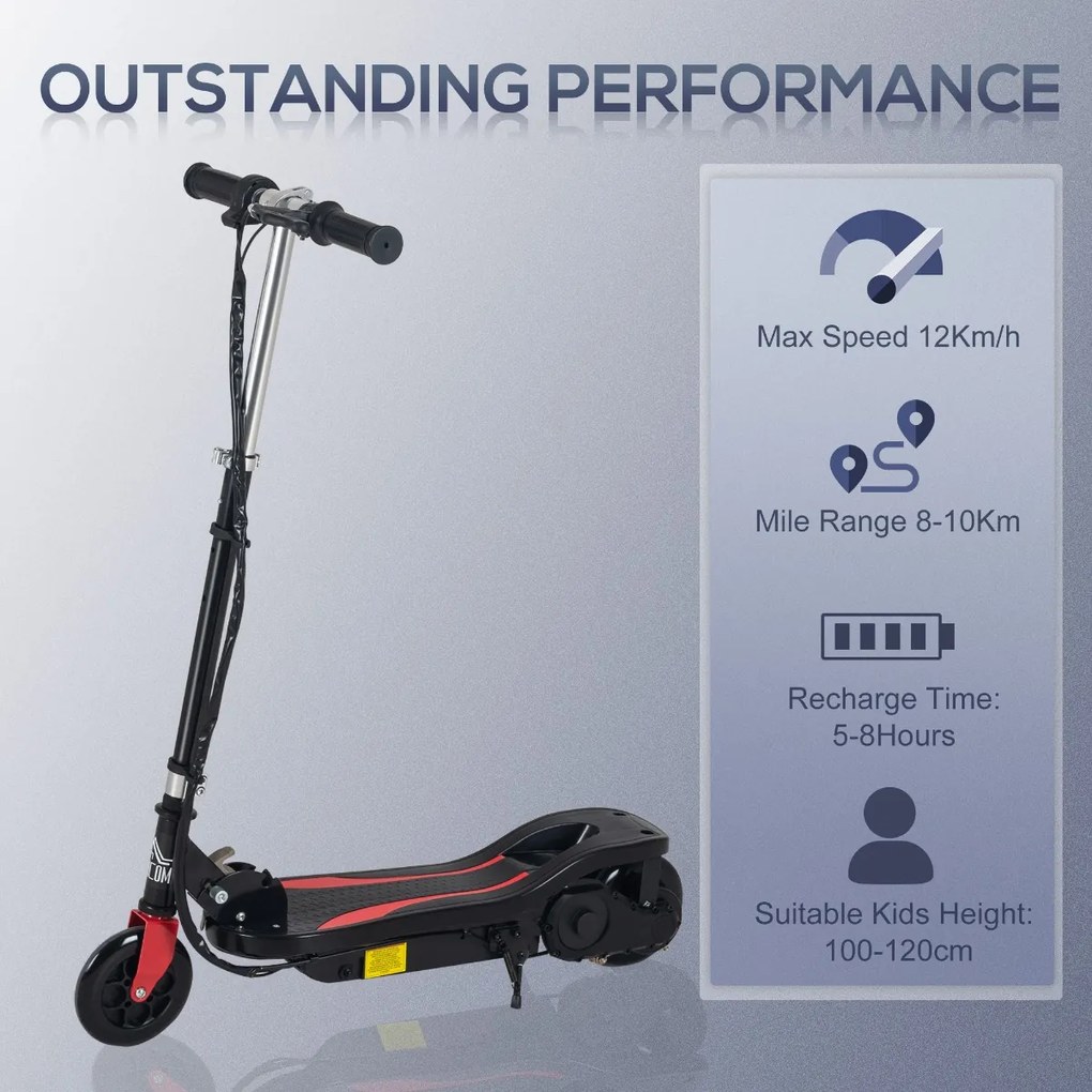 HOMCOM Trotineta Electrica pliabila inaltime reglabila 82-93cm frana 12km/h neagra | Aosom Romania