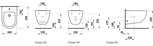LAUFEN H8309520003021 - Bideu suspendat PRO, ceramică, alb