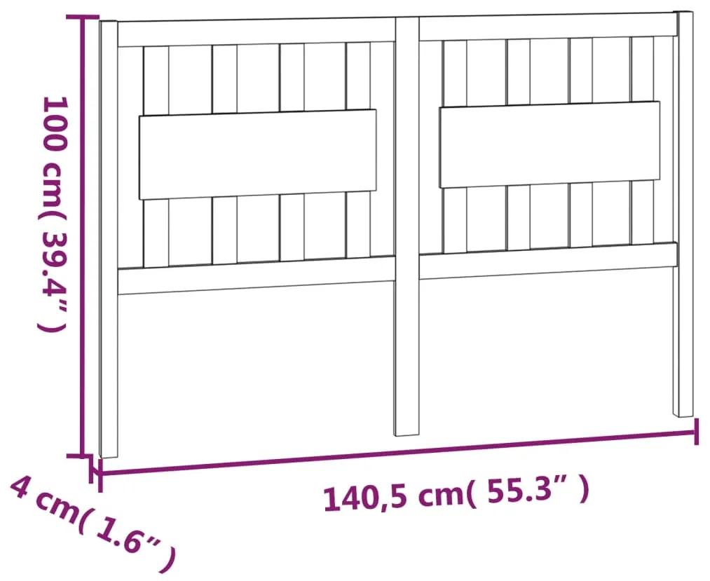 Tablie de pat, gri, 140,5x4x100 cm, lemn masiv de pin 1, Gri, 140.5 x 4 x 100 cm