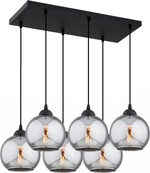Brilagi - Lustră pe cablu DIOR 6xE27/60W/230V negru/gri fumuriu