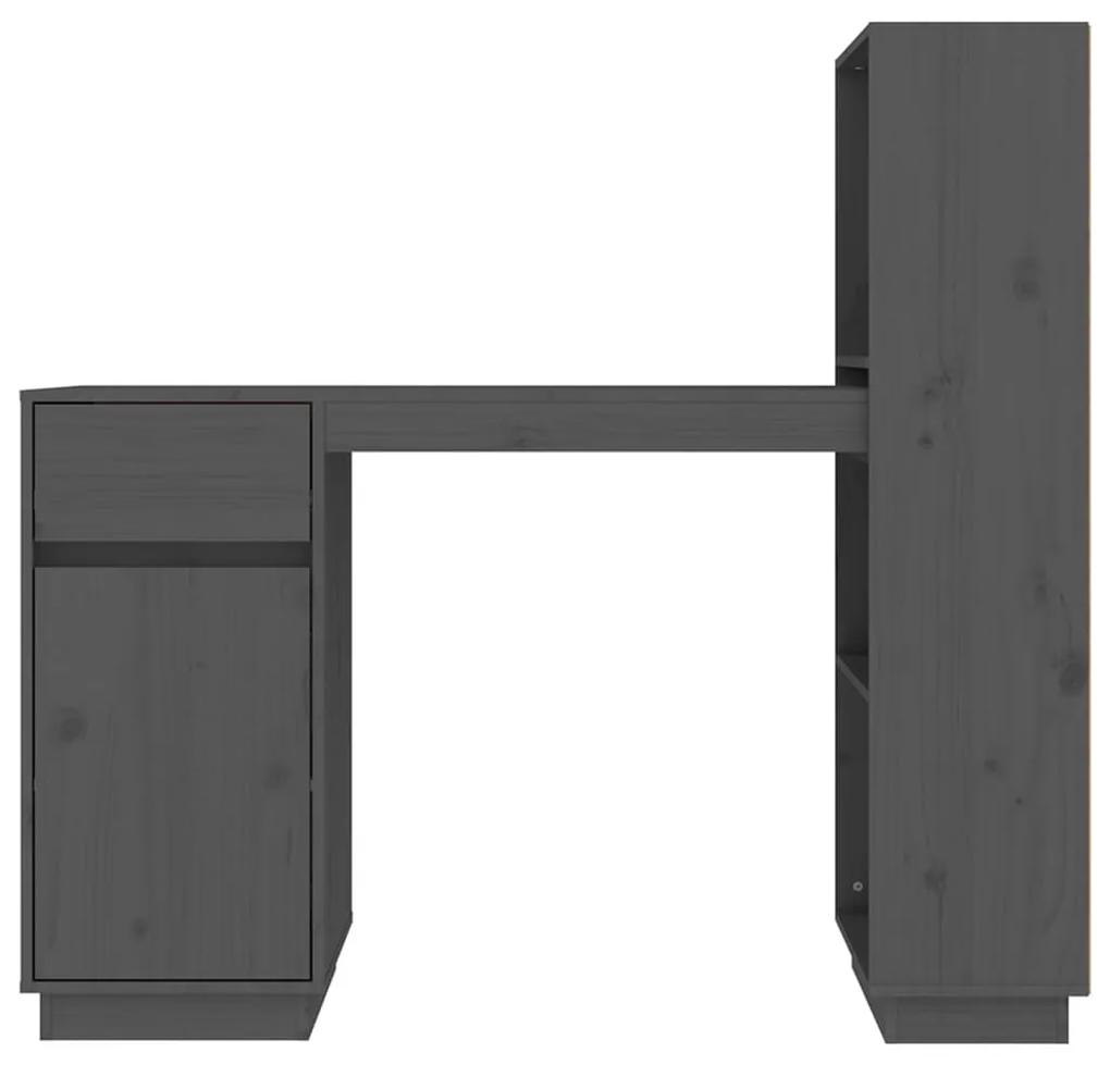 Birou, gri, 110x53x117 cm, lemn masiv de pin Gri