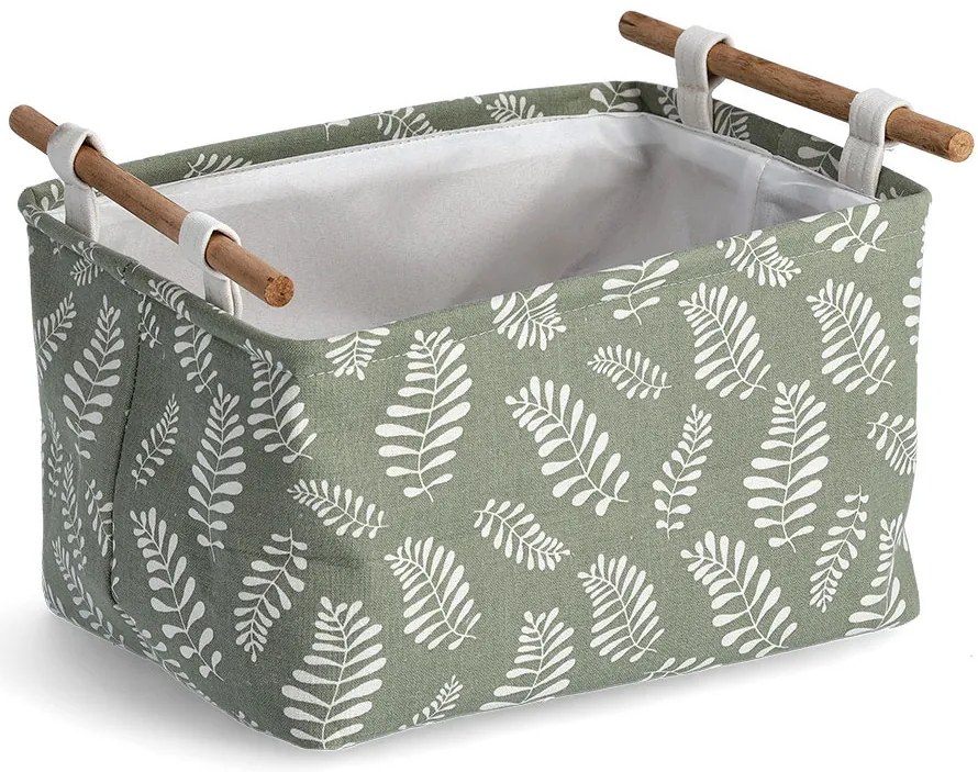 Cos depozitare, bumbac, motiv frunze