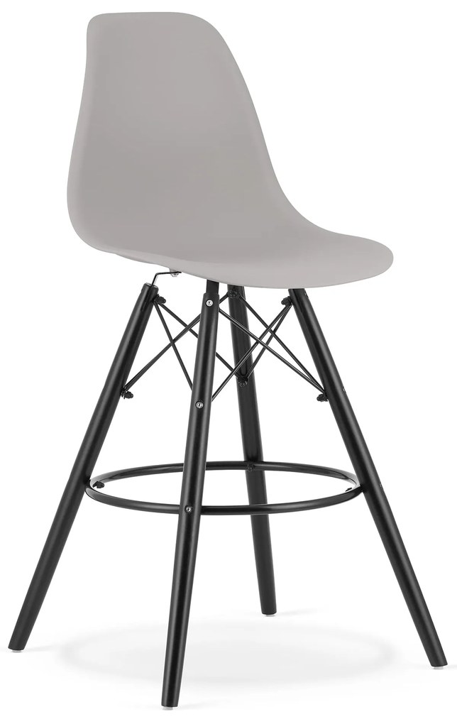 Scaun de bar CARBRY gri cu picioare negre