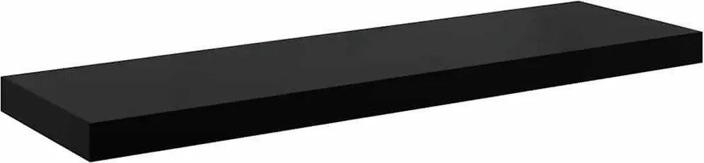vidaXL Raft de perete suspendat negru extralucios, 80x23,5x3,8 cm, MDF