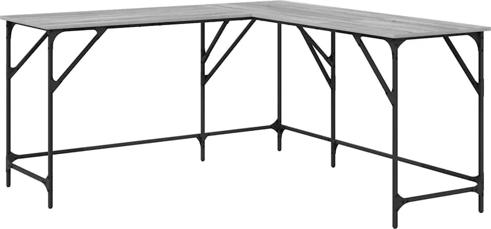 vidaXL Birou, gri sonoma, 149x149x75 cm, lemn prelucrat