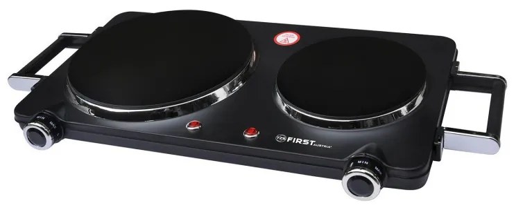 Plita dubla infrarosu First Austria FA-5096-6, 2500W, Termostat, Manere, Negru