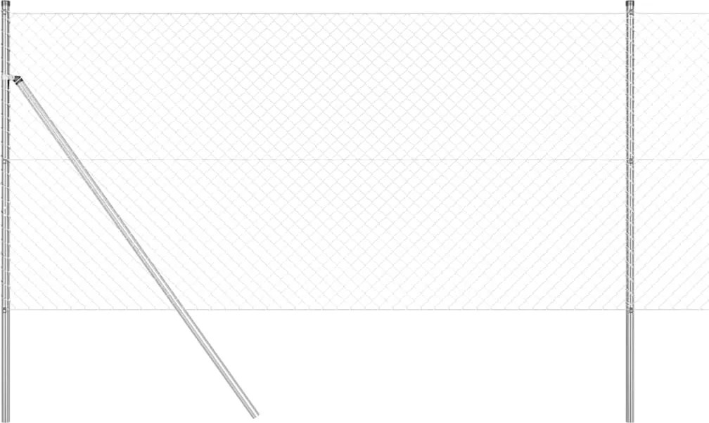 vidaXL Stâlp de gard. Argintiu 10 x 1,2 m (plasă 40 x 40 mm) Oțel