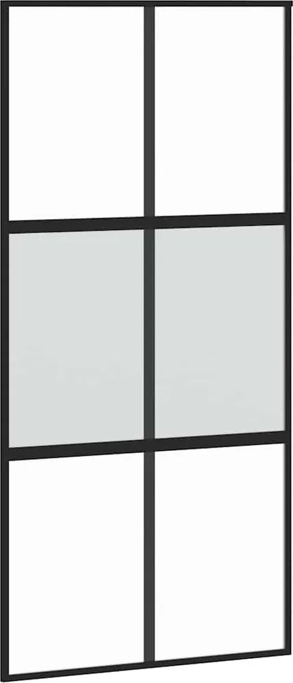 vidaXL Ușă glisantă, negru, 102,5x205 cm, sticlă securizată/aluminiu