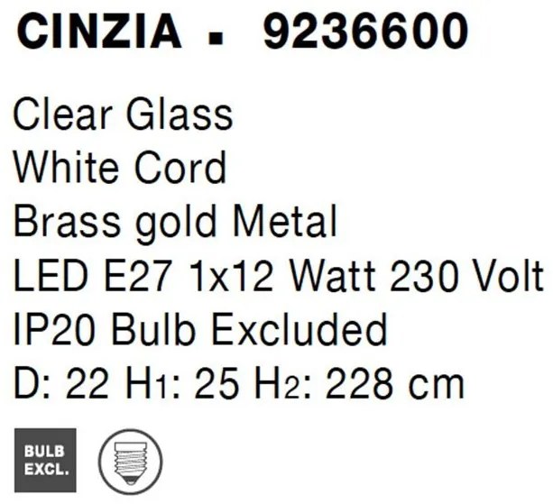 Lustra, Pendul design modern CINZIA 22cm