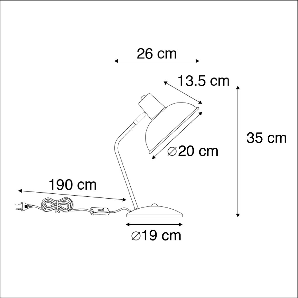 Lampă de masă inteligentă verde cu bronz, inclusiv WiFi P45 - Milou