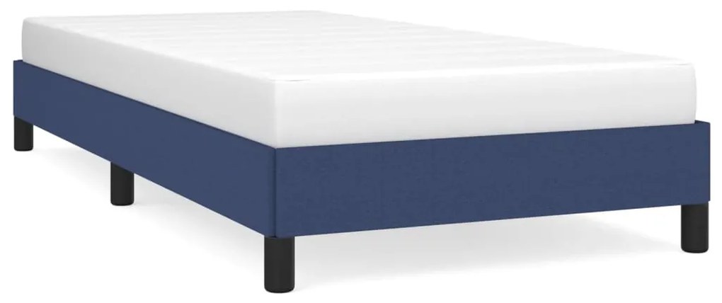 346694 vidaXL Cadru de pat, albastru, 90 x 200 cm, material textil