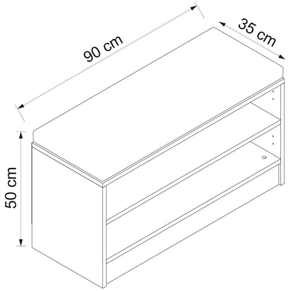 Dulap pentru pantofi Noarah (alb). 1102394